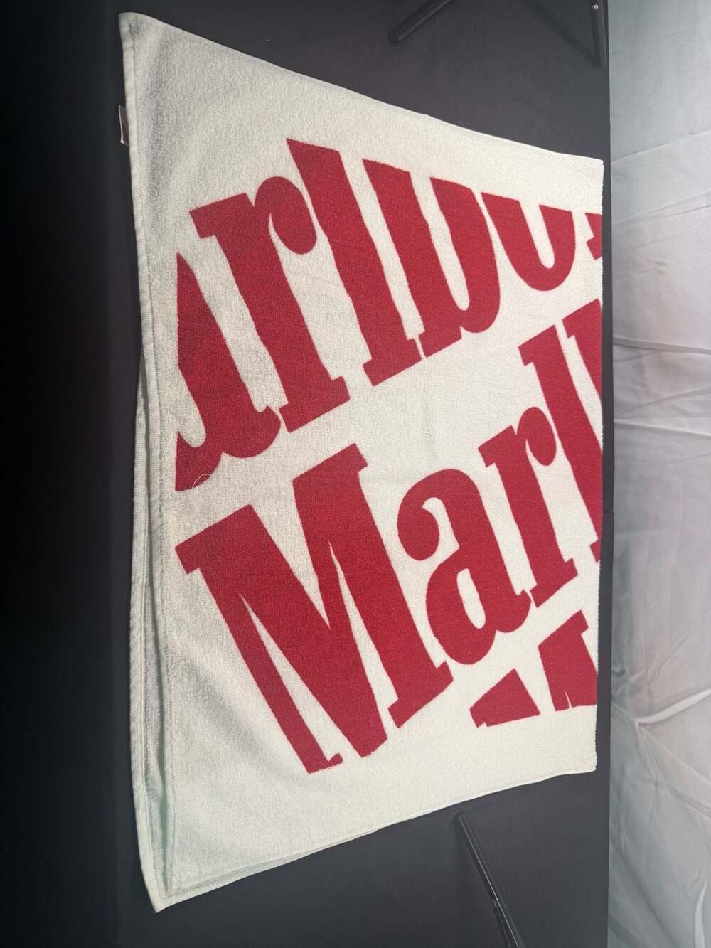 Vintage Marlboro Cigarettes Logo Beach Towel by Southern Terry, Inc.